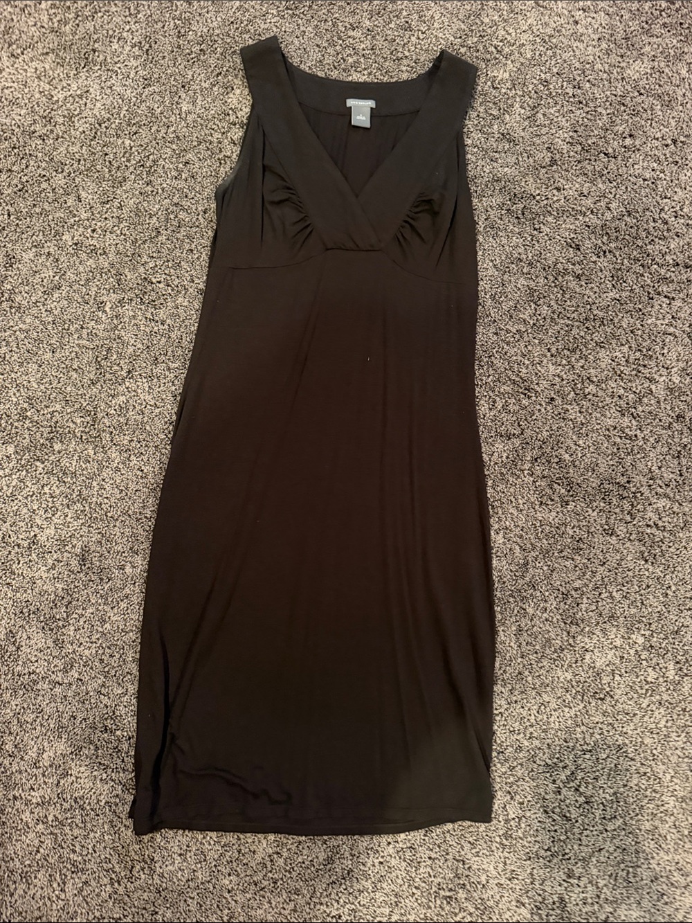 Ann Taylor Brown Sleeveless V-Neck Midi Dress